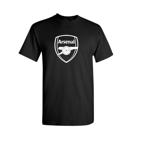 Arsenal Cotton Black/White T-Shirt - Picture 1 of 1